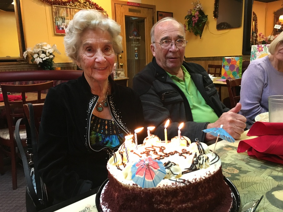 With brother Donald at Phoebe’s 90th birthday party