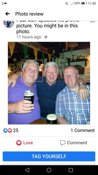 Tarlach (Brendan according to fB face recognition) with Brendan and a friend 
