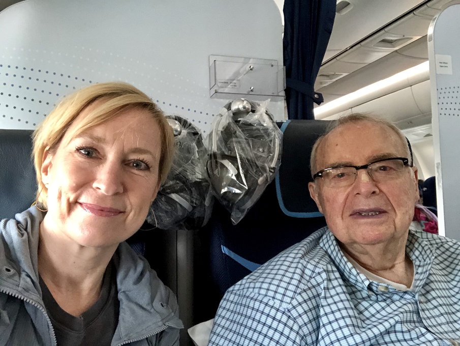 On the plane to Prague