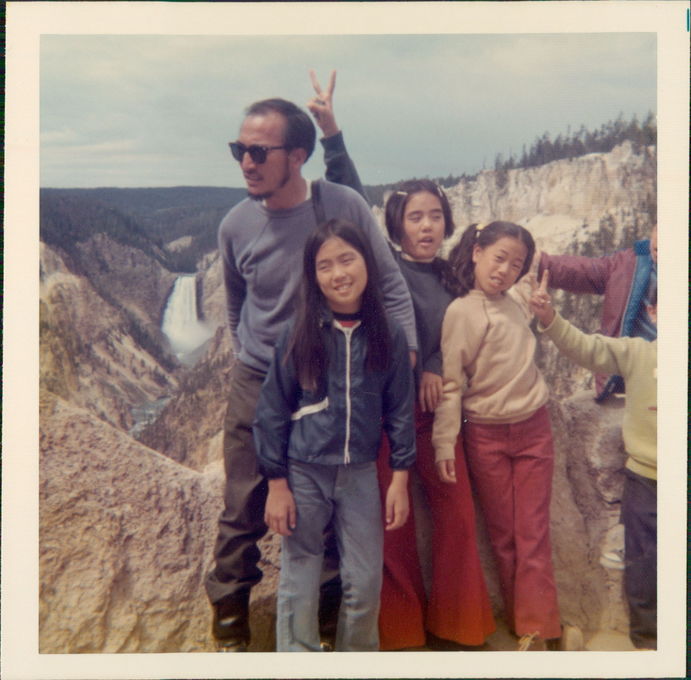 Carl with Teri, Kathy and Donna on trip to Wyoming