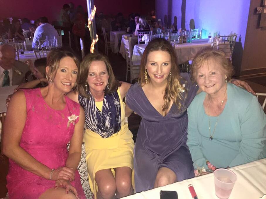 Cara, Melody, Courtney and Mema at Emma's Wedding in Texas