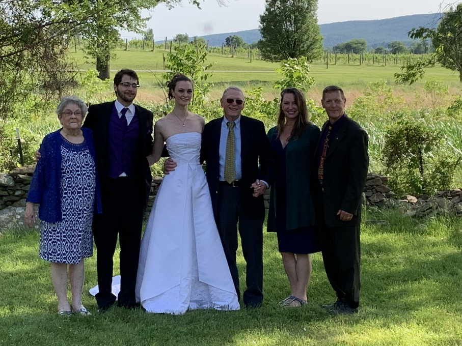 Muv and Boots at Amanda's wedding