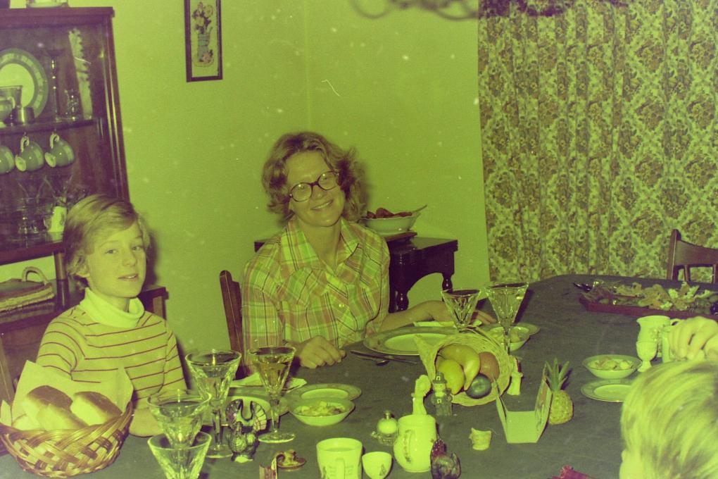 Erica, Nancy at a holiday meal