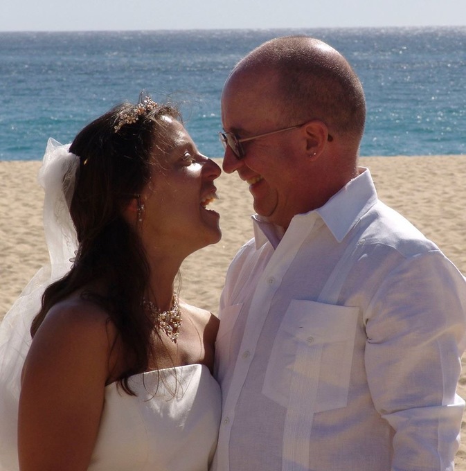 Karen and Ralph in mexico for their vow renewal