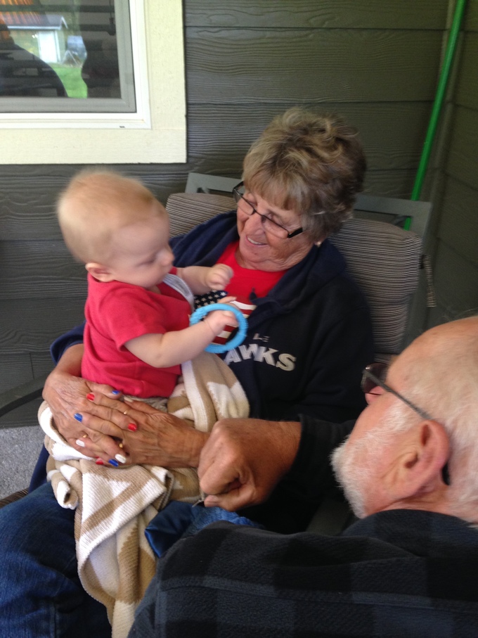 Sandi and Phil with great-grandson Daxton