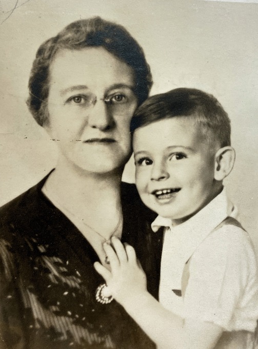 Charles as a toddler with his mother, Josephine
