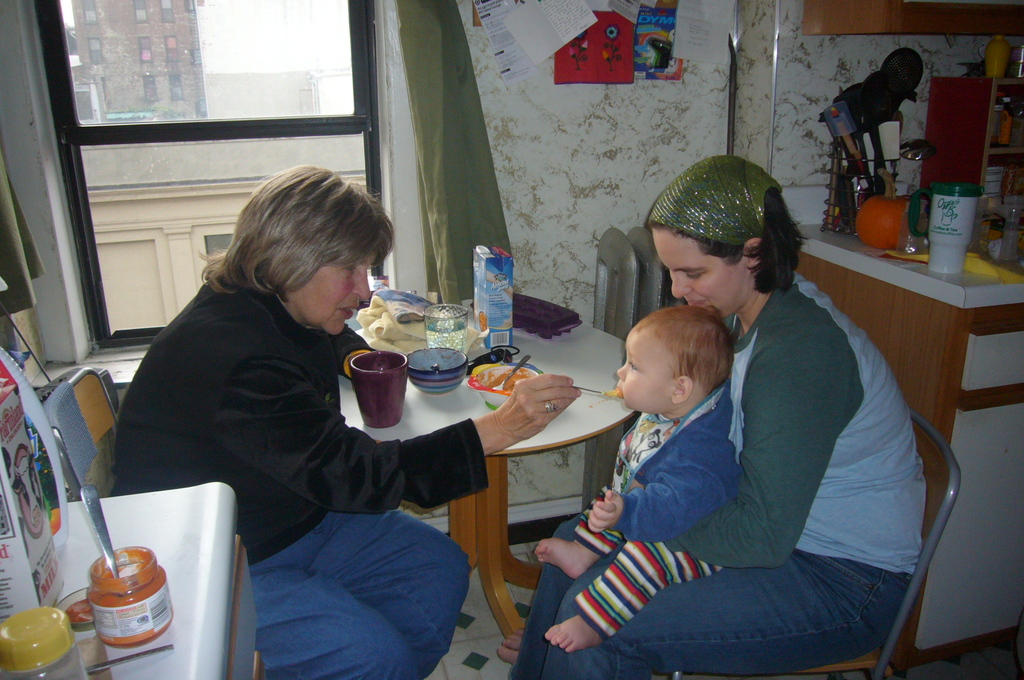 Feeding baby Gael 2007