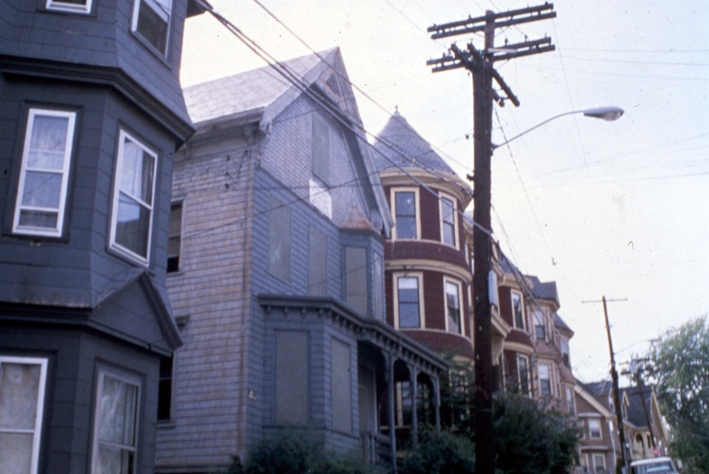 What we bought, boarded up by the city, fall 1978