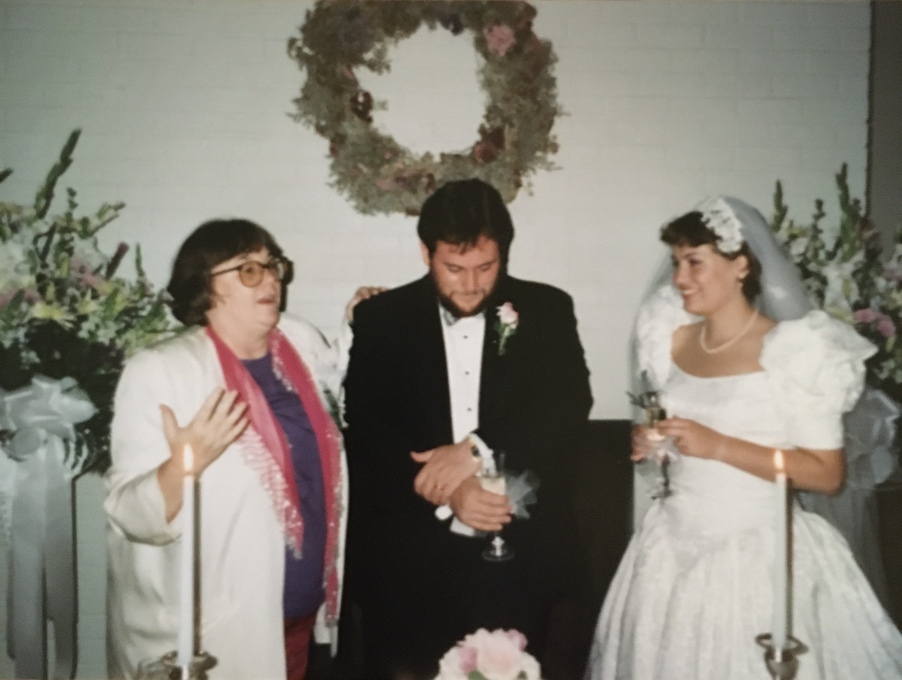 Ann giving a toast at Dave & Lisa's Wedding, 1992