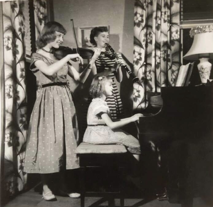 Three Musical Sisters at their home in the mid-1950's
