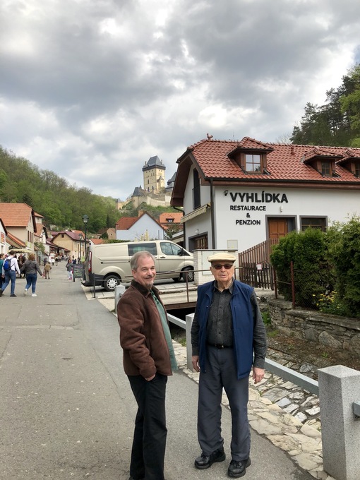 Evan and David on the way to Karlstejn