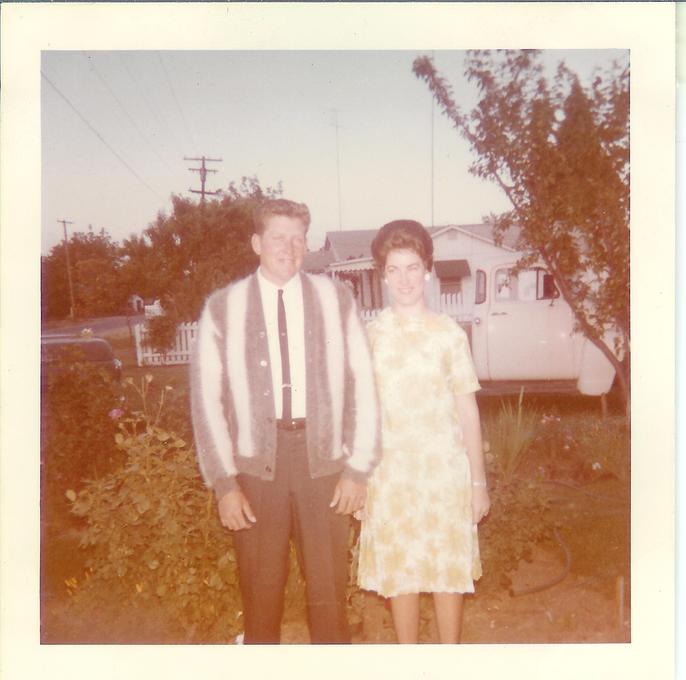 Howard & Barbara DATING - in Latso & Lorene's front yard in Salida, CA. @1964-65