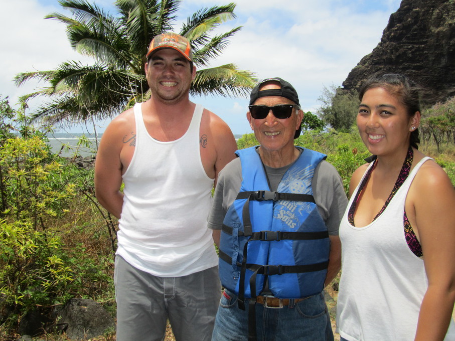 Carl in Kauai to celebrate his 80th birthday with Curtis and Taylor (grandchildren)