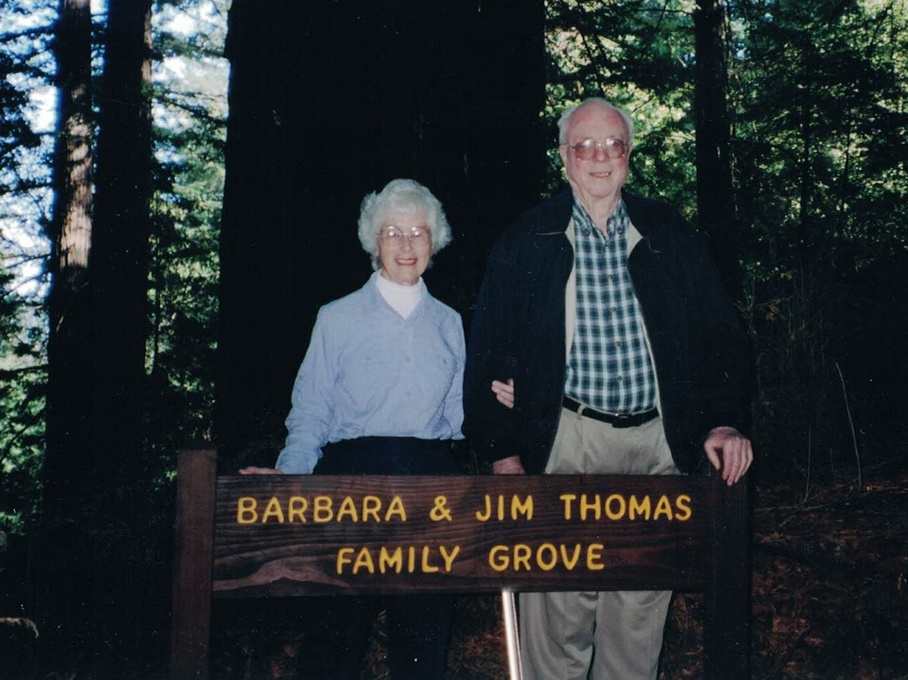 At the family redwood grove, 2004