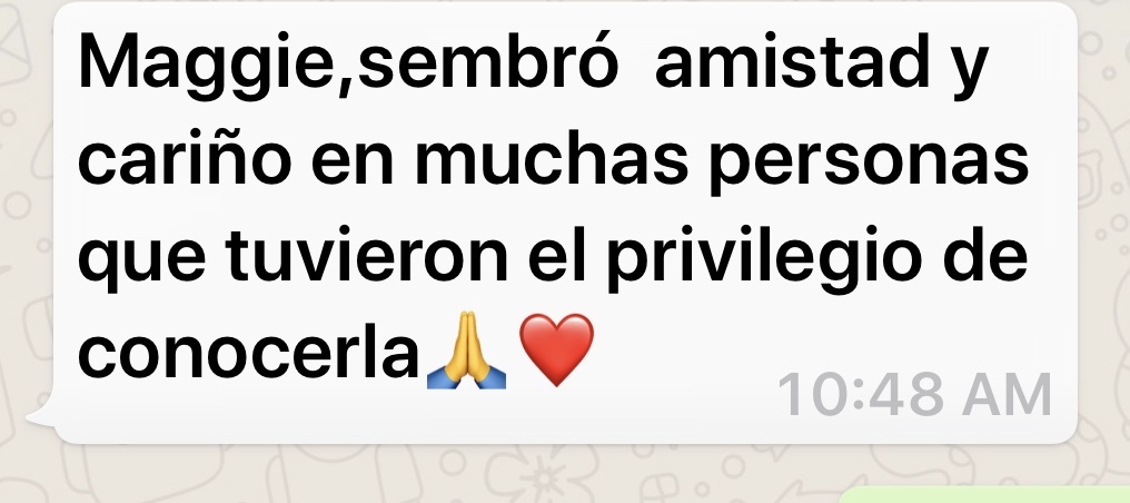 Mensaje de Pilar Estrada