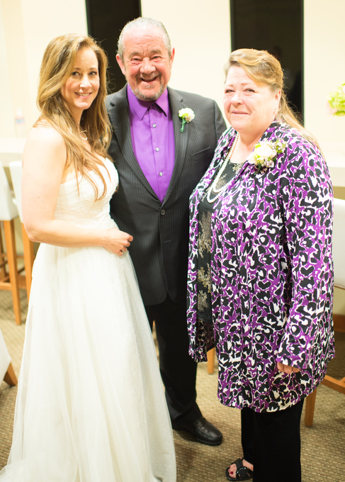 Dad and Peggy with the bride