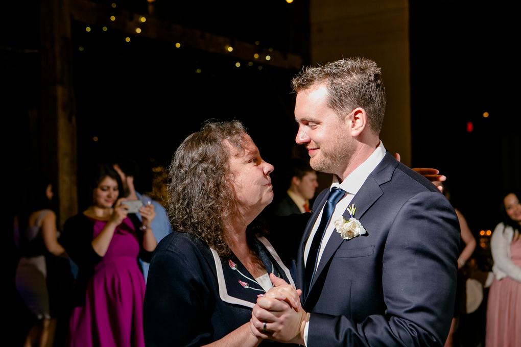With her son, Patrick at his wedding in 2015.