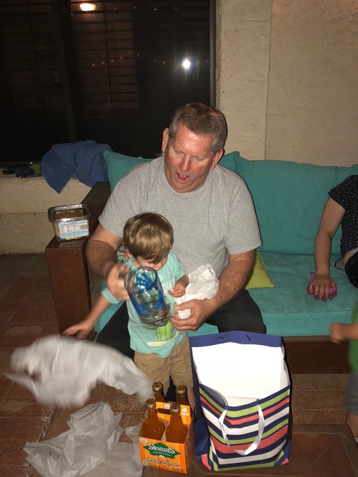 James helps Papa Mike open a gift 6/17/18
