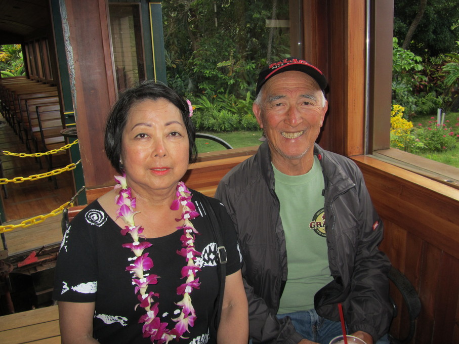 Carl and Jeanne on train in Hawaii