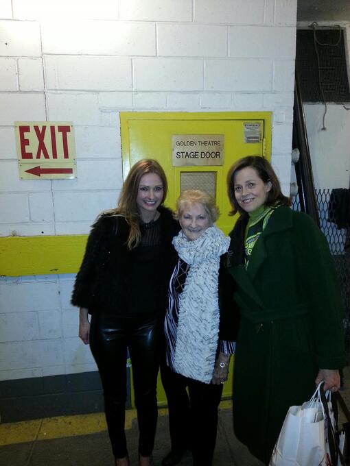 Mema and Courtney backstage with Sigourney Weaver in NYC - 2013