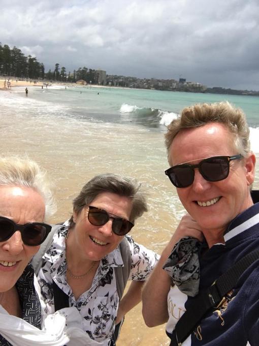 Jamie with Mum and Kay at Manly Beach, Sydney