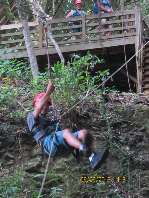 Carl really enjoyed ziplining in Kauai!