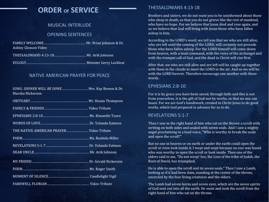 Celebration of Life Program