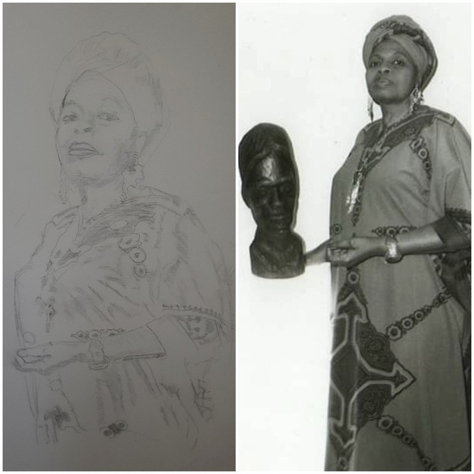  Judith's sketch of her mother, Hazelle Vivian Halliburton