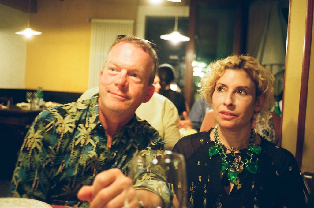 John and Laila at dinner in Venice, Italy