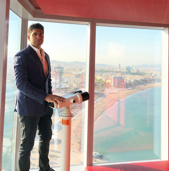 At the W Hotel in Barcelona