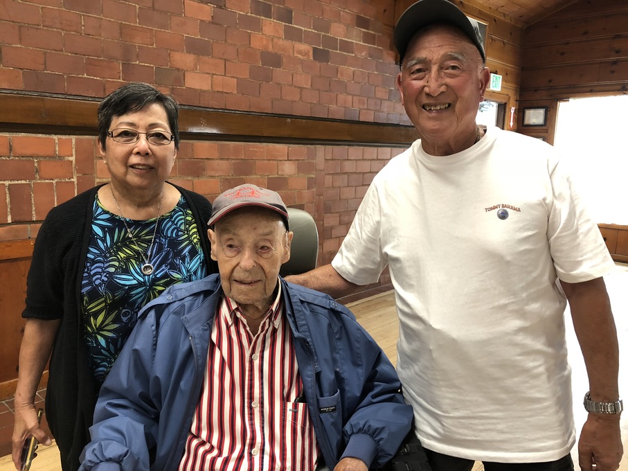Carl and Jeanne attending Bob's 100th birthday party