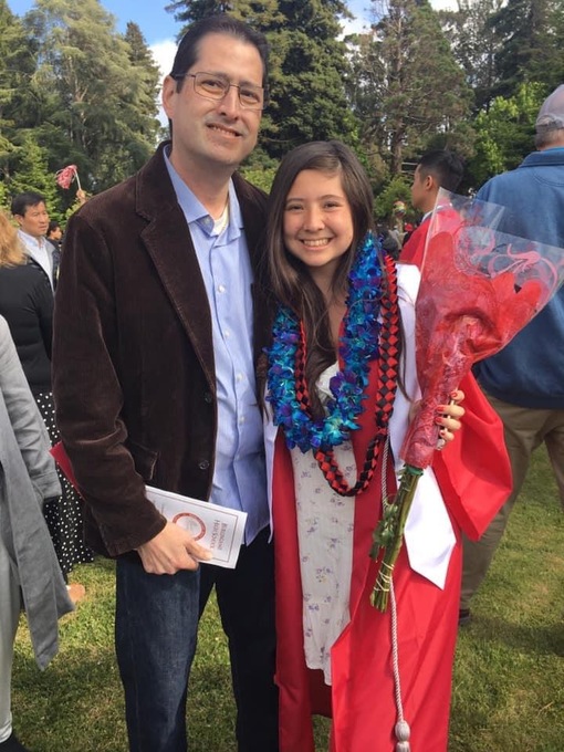 Mel with his daughter Mikaila at her high school graduation