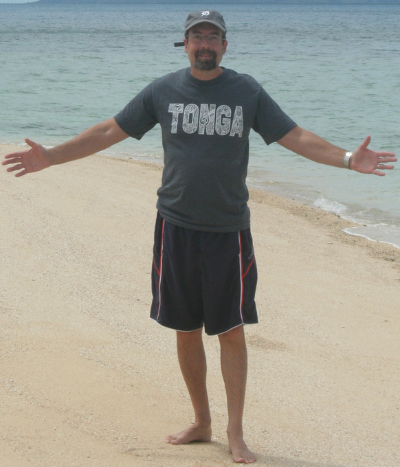 On the beach in the South Pacific