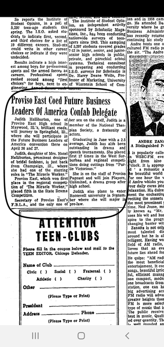 Judith, even as a teen, was a Future Business Leader