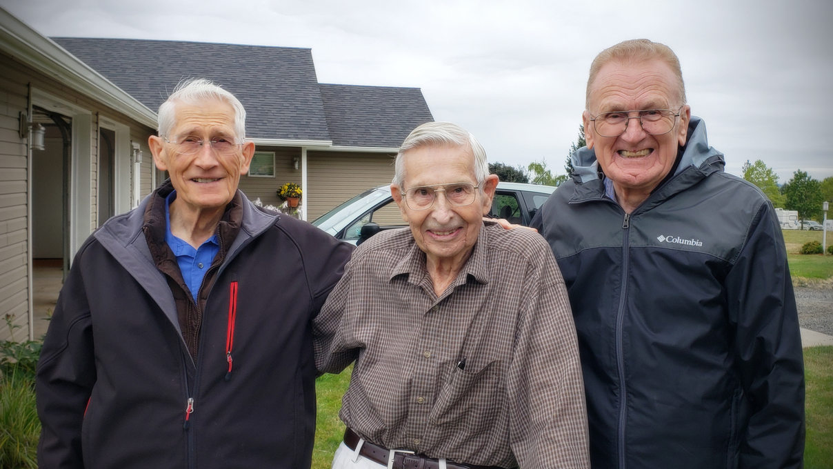 Tom with good friends Dave Olson and Dale Schultz - August 2019