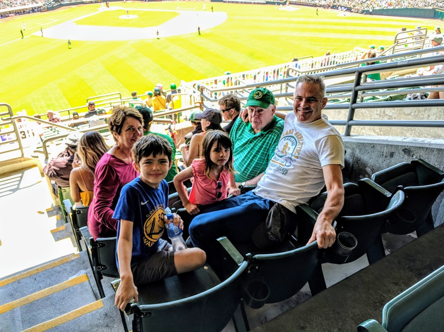 Grandkids first baseball game - Oakland A's