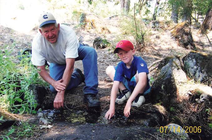 Wade Branch camping with Grandpa Howard