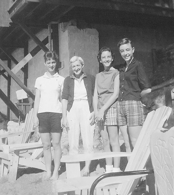 Susan Story, (Aunt) Margaret, Gail, and Peggy in New Hampshire ca. 1960