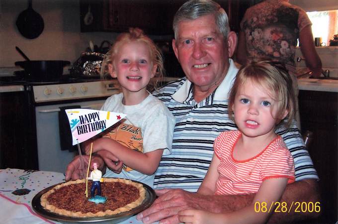 Kenda Branch & Ainsley Wood with Grandpa Howard for his birthday!
