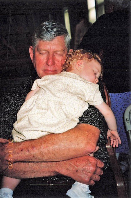 Grandpa Howard fell asleep with Kendra-don't they look so peaceful!?